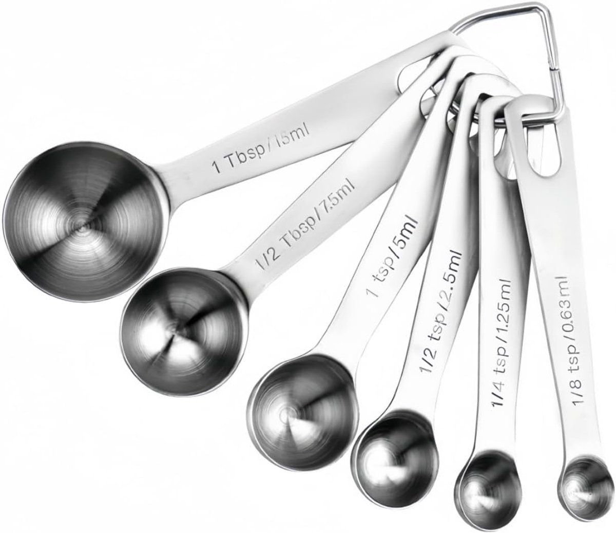 Measuring Spoons - 6 Pcs RVS Maatlepels Set - Schaal Tafellepel voor Bakken en Koken