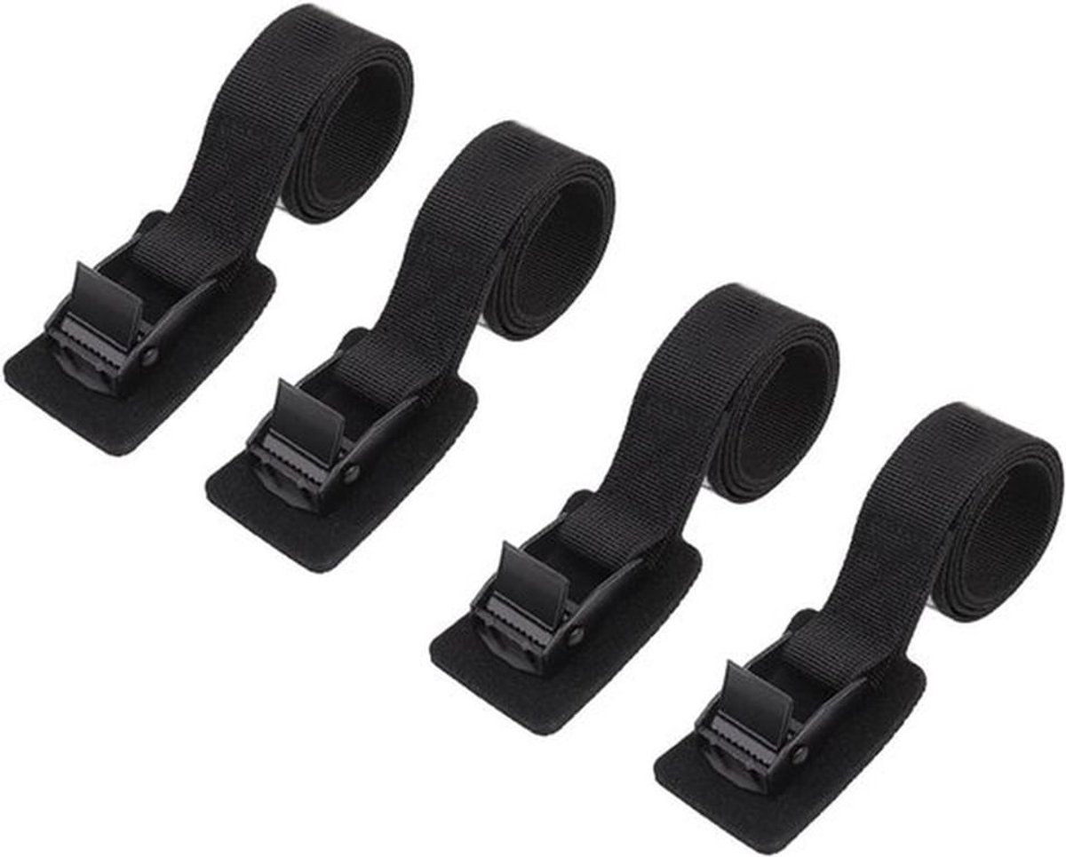 4 Stuks Sterke Ratchet Tie Down Riemen Voor Motorfietsen en Vrachtwagens - Nylon Singelbanden Voor Cargo, Aanhangwagens en Bagagebeveiliging