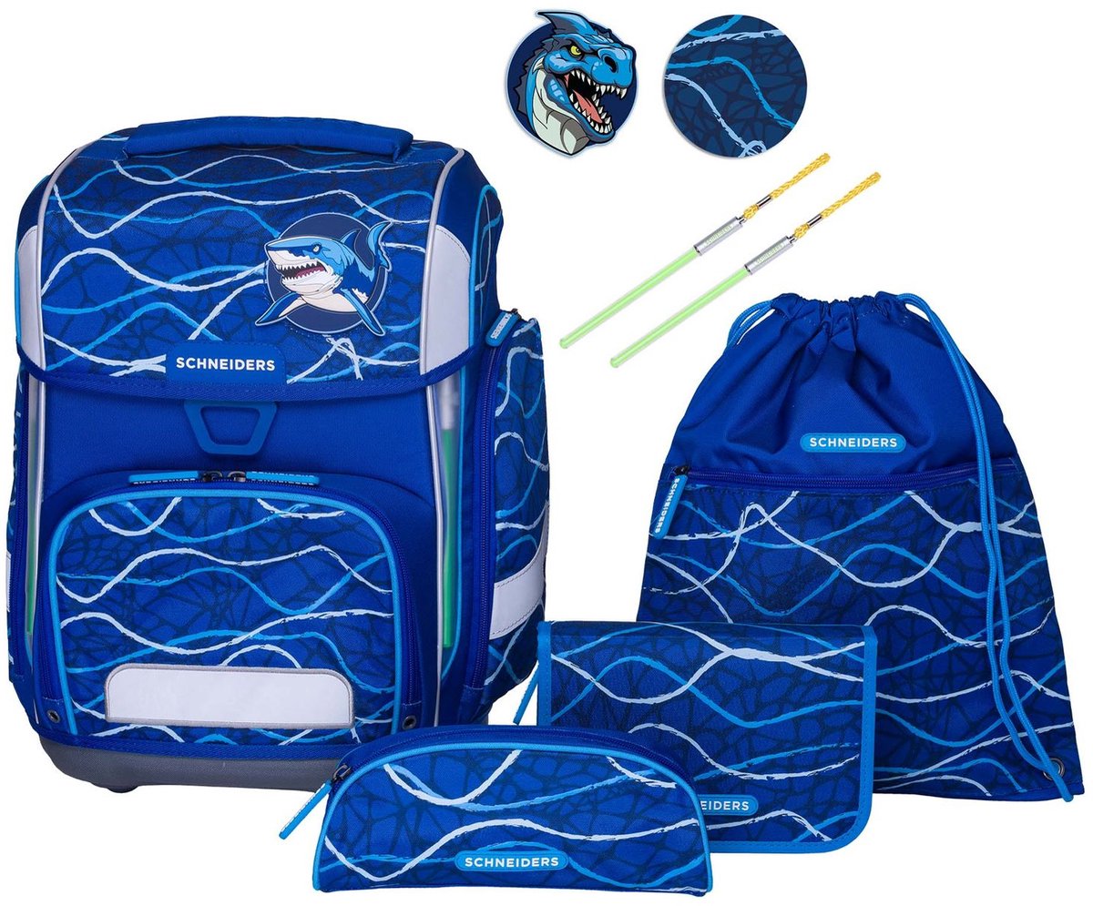 Schneiders schooltas Ergolite Set 9-delig Blue Vibes blauw