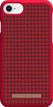 Nordic Elements Sif backcover voor Apple iPhone 6/7/8/SE 2020 -  Pied-de-poule rood / zwart textiel