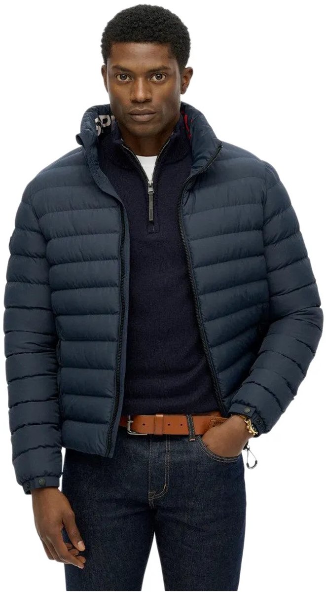 Superdry Fuji Bedrukte Gewatteerde Jas Heren Gewatteerde jassen Marineblauw