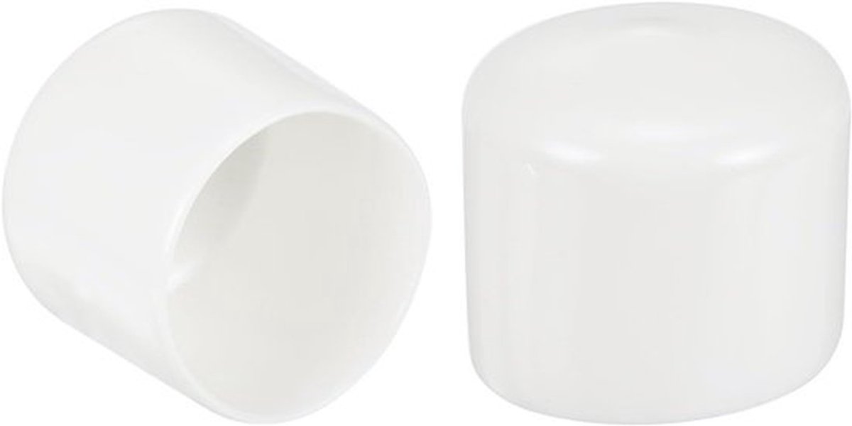 Set van 10 ronde rubberen stoppen (36 mm) voor kunststof doppen - Wit