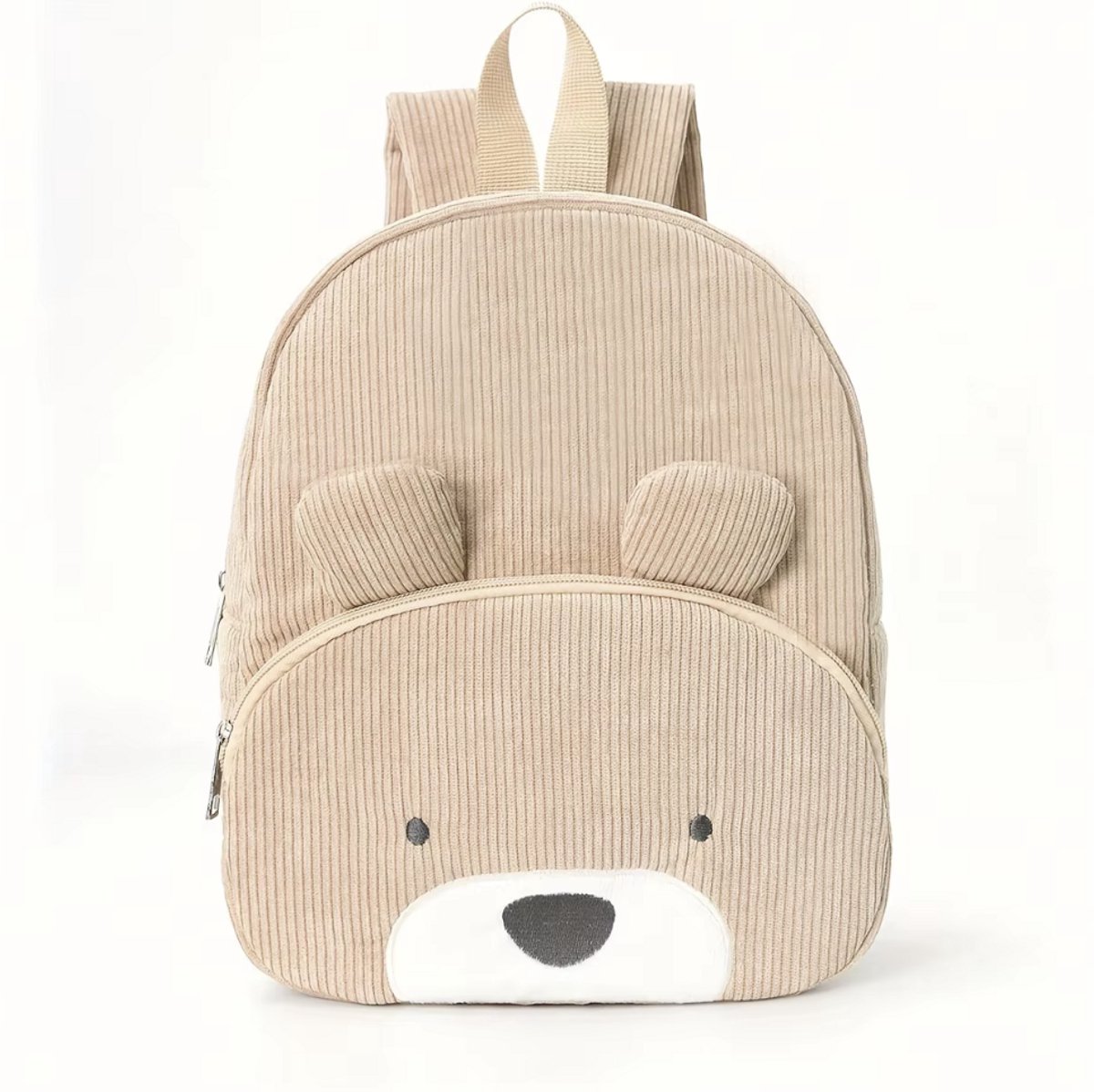 Twisted Peach® | Beren rugzak | Ribstof | Beige | Rugzak | Schooltas | Opvang | Kind | Peuter