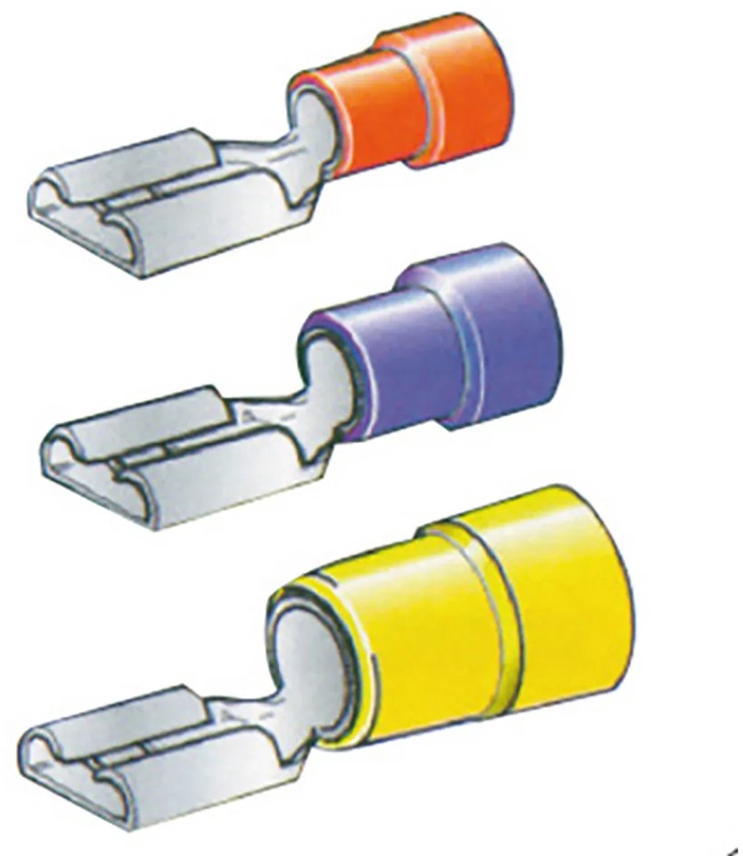 Oem Marine Vrouwelijke Lamel Eindkap 50 Eenheden Goud 6.3 mm