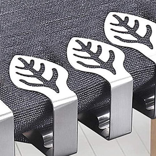 Tafelkleedklemmen 4 Stuks – Roestvrij Staal, Antislip, Voor Buitenfeestjes & Picknicks