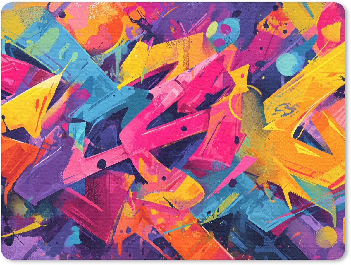Muismat 23x19 cm - Mousepad Abstract - Vormen - Kleurrijk - Muismatten