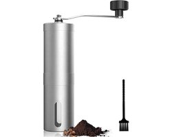 Handmatige koffiemolen - Koffiemolen - koffiemolen handmatig - Handmolen - Keramische slijpkern - Zilver - Roestvrij staal