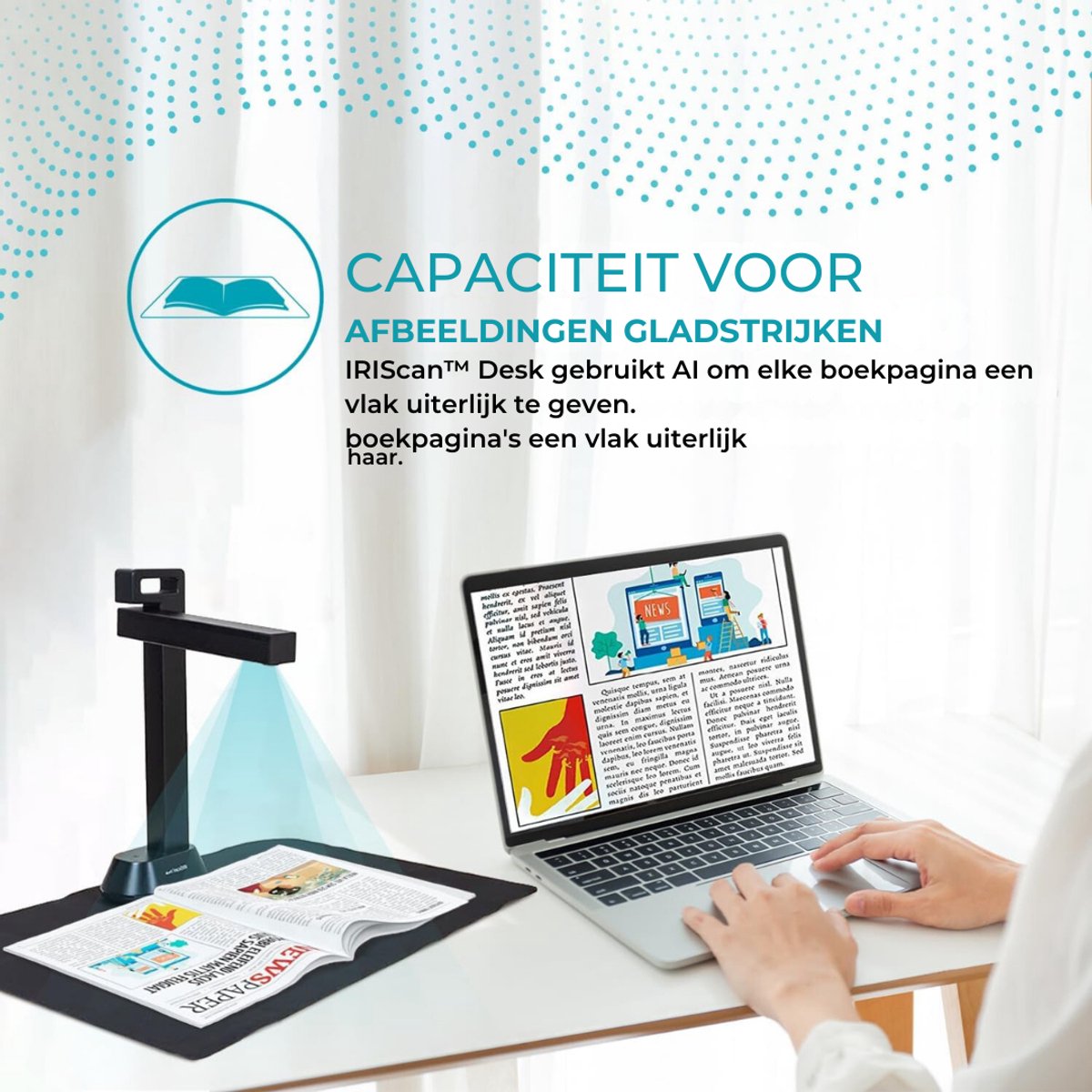 Quvo® Smart Boekenscanner - Documentenscanner via USB – Scanner – Document Camera - Zwart - 12cm x 9cm x 40cm thumbnail 5