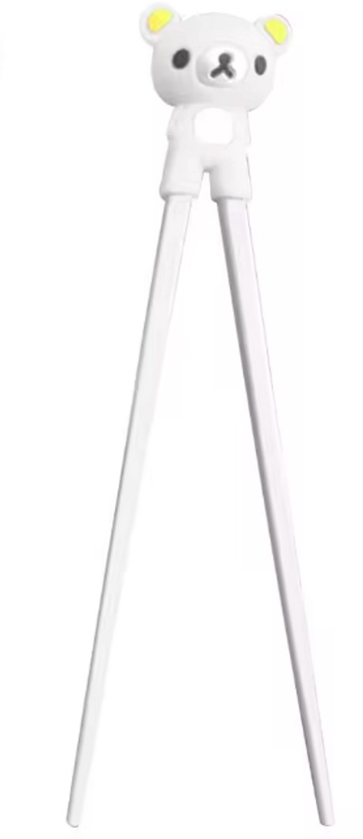 ProductGoods - 2 Stuks Eetstokjes Voor Kinderen - Sushi - Met Hulpstuk - Wit - Bestek - Chopsticks - Noodle - Noedel