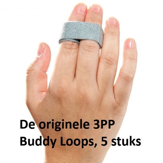3PP Buddy Loops Vingerspalk - 1,9 cm breed - grijs - 5 stuks