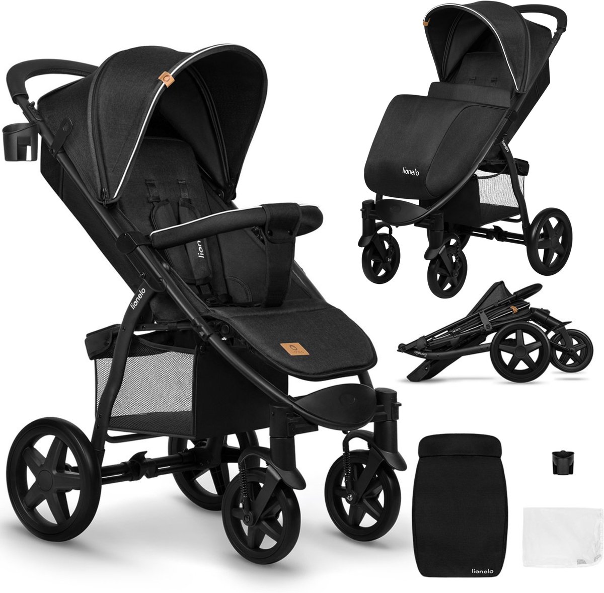 lionelo Buggy Annet Plus Black Carbon