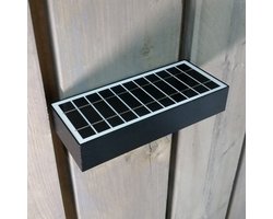 Bron Solar wandlamp 6W op sensor zwart/wit brick model - indirecte verlichting - bewegingsmelder - warm witte lichtkleur