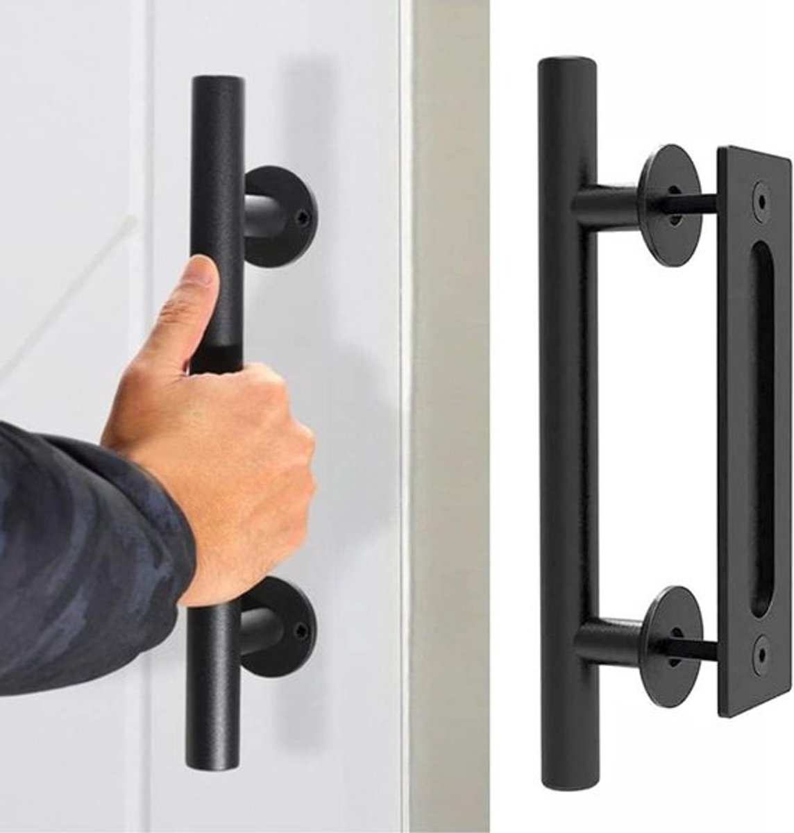 Houten schuifdeurgreep voor schuurdeuren en diverse houten deuren met montage-accessoires