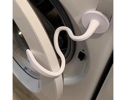 Deurbeugel voor wasmachine - begrenzer - anti-botsingsgesp - magnetische sluiting - wasmachineaccessoire - geschikt voor wasmachineventilatie - houdt droog - wit - 6,6*43,3 cm
