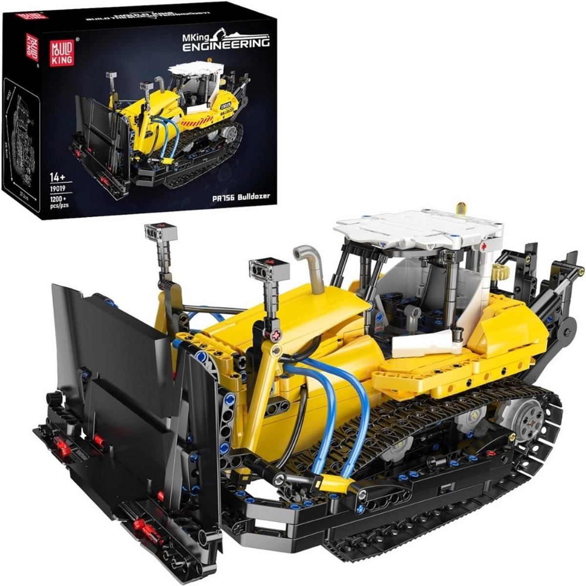 Mould King 19019 PR756 Bulldozer bouwset | Creator technische auto modelbouw | Educatief classic constructie bouwpakketten & | Hydropomp niet geschikt Lego technic | Bouwdoos 1200 bouwstenen