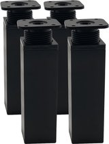 Purepeak Verstelbare Meubelverhogers Set 4 Stuks - Bedverhogers - Tafelverhoger - 15-17 cm - Tafelpoot verhoger - Zwart