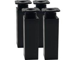 Purepeak Verstelbare Meubelverhogers Set 4 Stuks - Bedverhogers - Tafelverhoger - 15-17 cm - Tafelpoot verhoger - Zwart