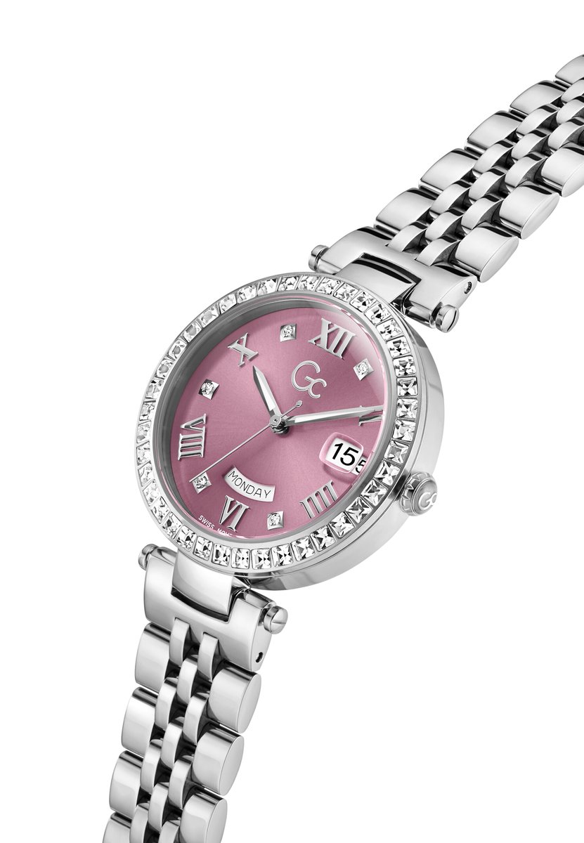 Gc Gc Flair Crystal Quartz Analoog Horloge Zilver Kast: 100% Roestvrij Staal | Bracelet 100% Roestvrij Staal 34 mm Z01022L6, Z01024L3