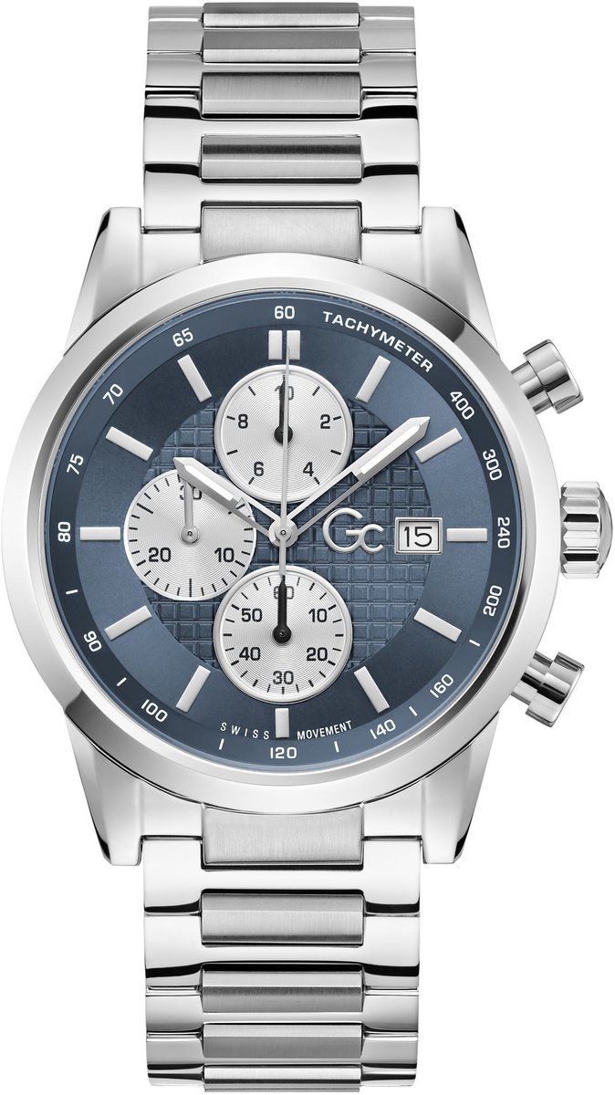 Gc Gc Gallant Quartz Chronograaf Horloge Zilveren Toon Case: 100% Stainless Steel | Armband: 100% Stainless Steel 42 mm Z61005G7