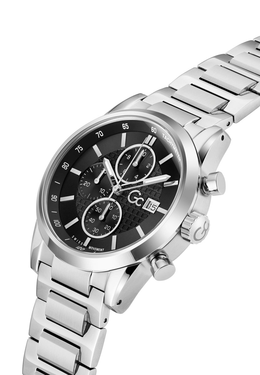 Gc Gc Gallant Quartz Chronograaf Horloge Zilveren Toon Case: 100% Stainless Steel | Armband: 100% Stainless Steel 42 mm Z61001G2, Z61002G9