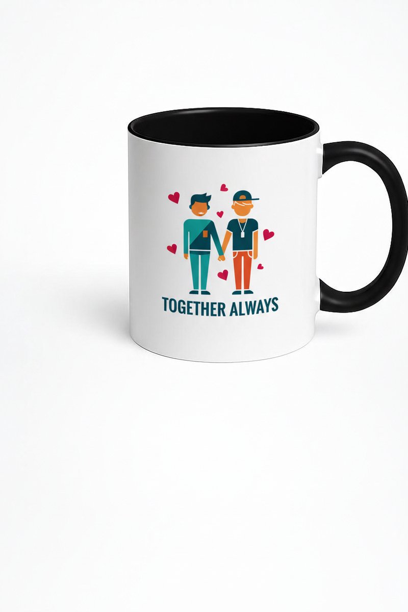 Mok 'Together Always' - Gay Couple Liefde & Hartjes Cadeau