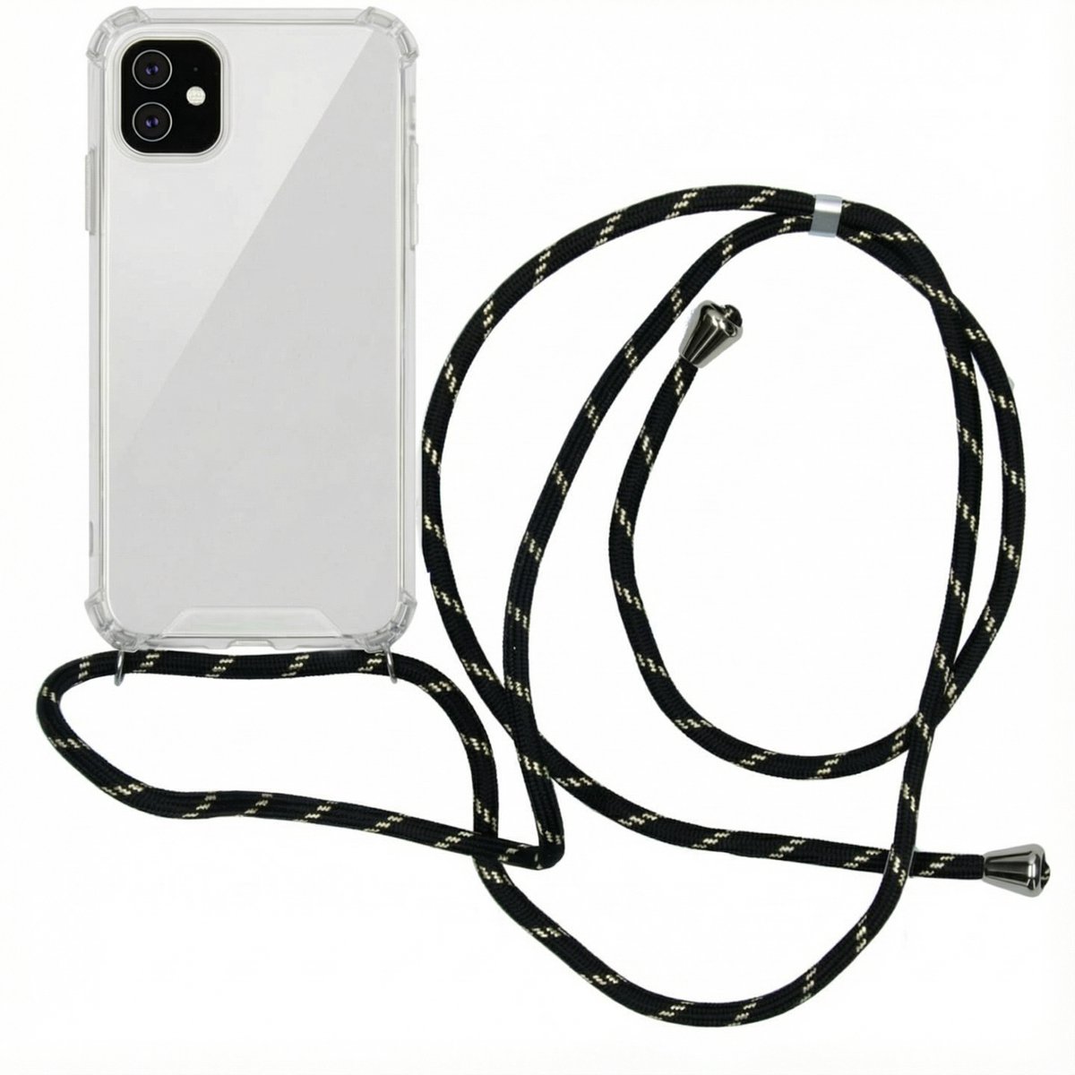 imoshion Hoesje - Geschikt voor Apple iPhone 11 - Backcover met koord - Zwart & Goud