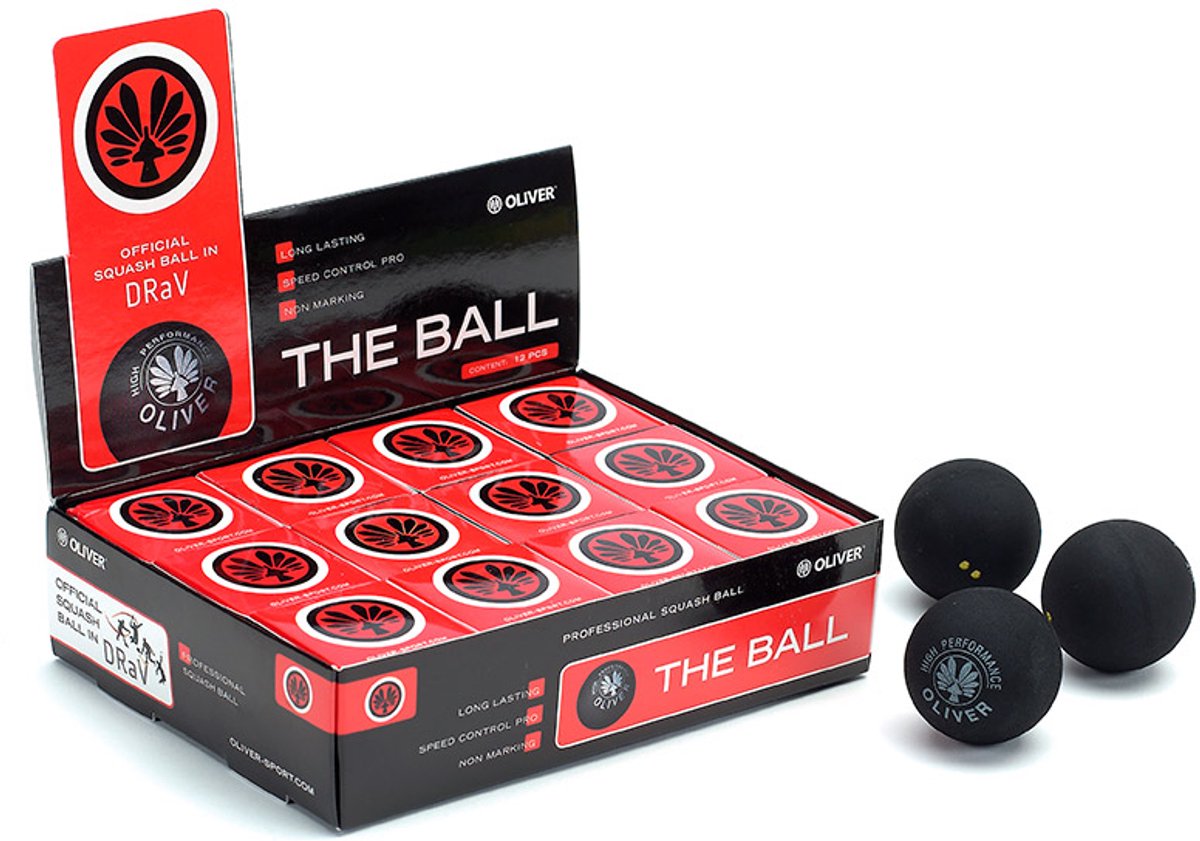 Oliver Sports squashbal - dubbel geel - 2 stuks