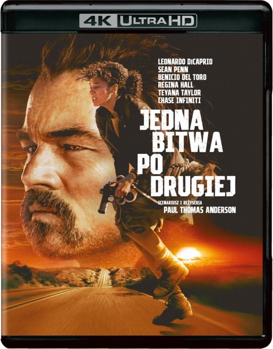 Cover van de film 'Jedna Bitwa Po Drugiej', met Leonardo DiCaprio en Teyana Taylor, 4K Ultra HD.