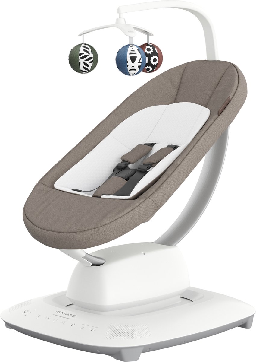 UPPAbaby Mamaroo - Smart Babyswing - Wipstoel - Wells - Dark Taupe Mélange
