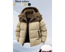 Winter thermische hooded jas voor dames en heren - Verdikte jas met volledige ritssluiting en afneembare capuchon, volledige ritssluiting aan de voorkant, losse pasvorm