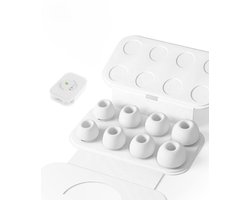 4 Paar Vervangende Oordopjes Tips Geschikt voor AirPods Pro Gen 1 & 2 - Siliconen Oordopjes - Antislip Siliconen Oordopjes - met Ruisonderdrukkingsga - Draagbare Opbergdoos - XS/S/M/L - Wit