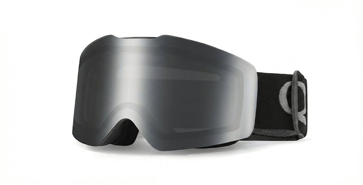 Frameless Skibril Heren en Dames - Brilvriendelijk design - Anti-condens en UV400 bescherming - voor skiën en snowboarden - Zwart