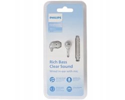 Philips Oordopjes - Rijke Bas Helder Geluid Bedraad In-ear Met Microfoon - Lichtgrijs