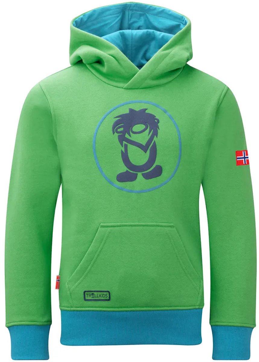 Trollkids Troll Hoodie Groen 110 cm Jongens,Meisjes