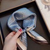 Sjaaltje - Scarf- Accessories - Dames- Bandana's- Halsdoek - Imitatie Zijde- Rondjes - Blauw