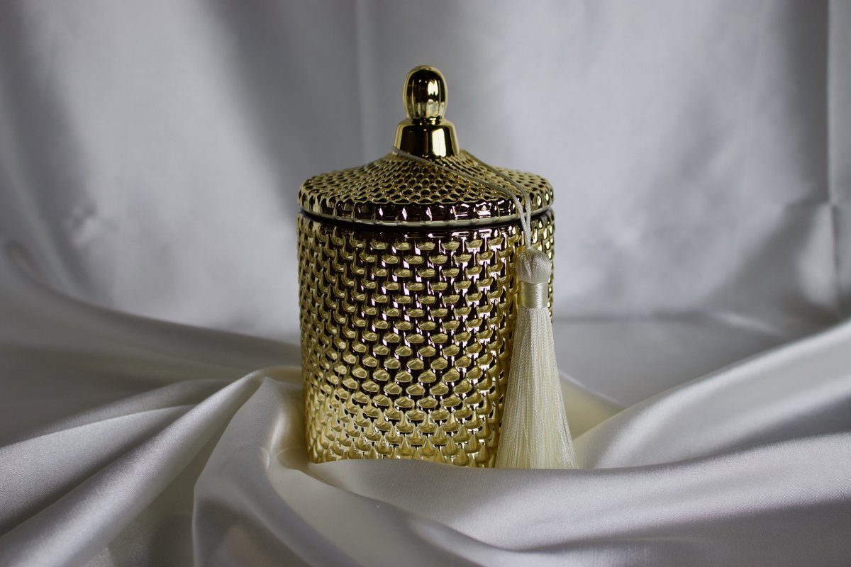 ELEVENSY Luxe Geurkaars 220g - Gold - Velvet Amber - 45 Branduren – Sojawas