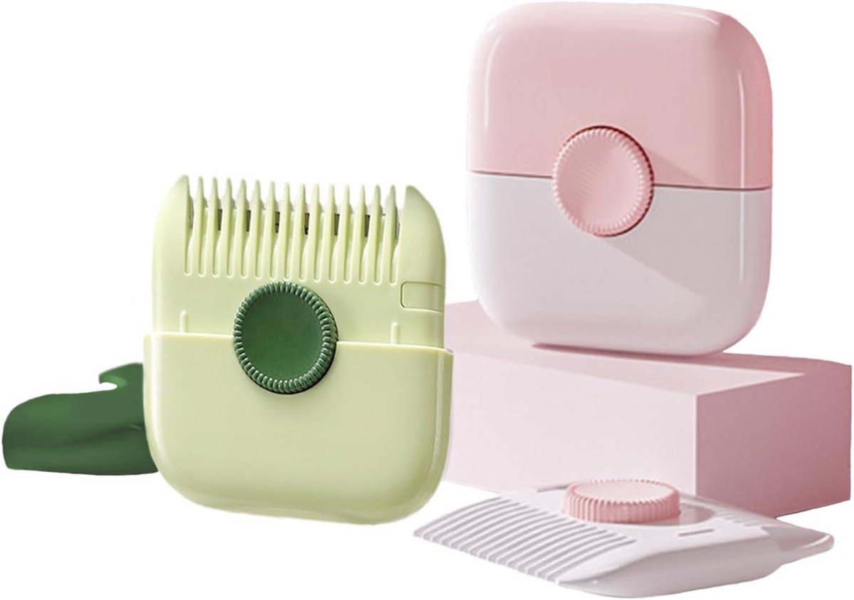 2 Stuks Vrouwelijke 2 In 1 Tondeuses - Scheermes En Scheerkam Gereedschap - Multifunctionele Vrouwen Grooming Set - Precisie Haarsnij En Scheer Gereedschap（Roze groen）