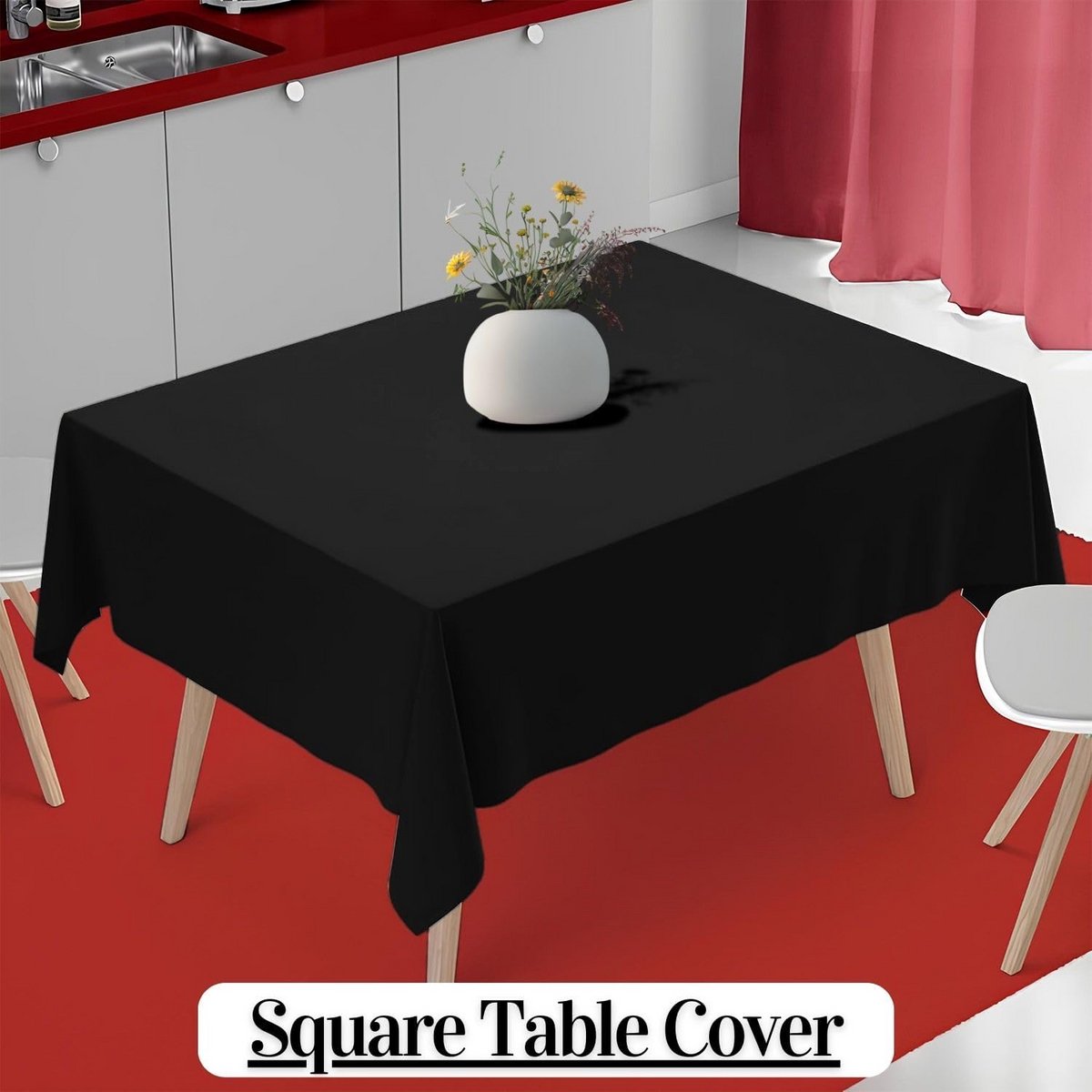 Vierkante Polyester Tafelkleed Effen Stof voor Decoratie en Evenementen