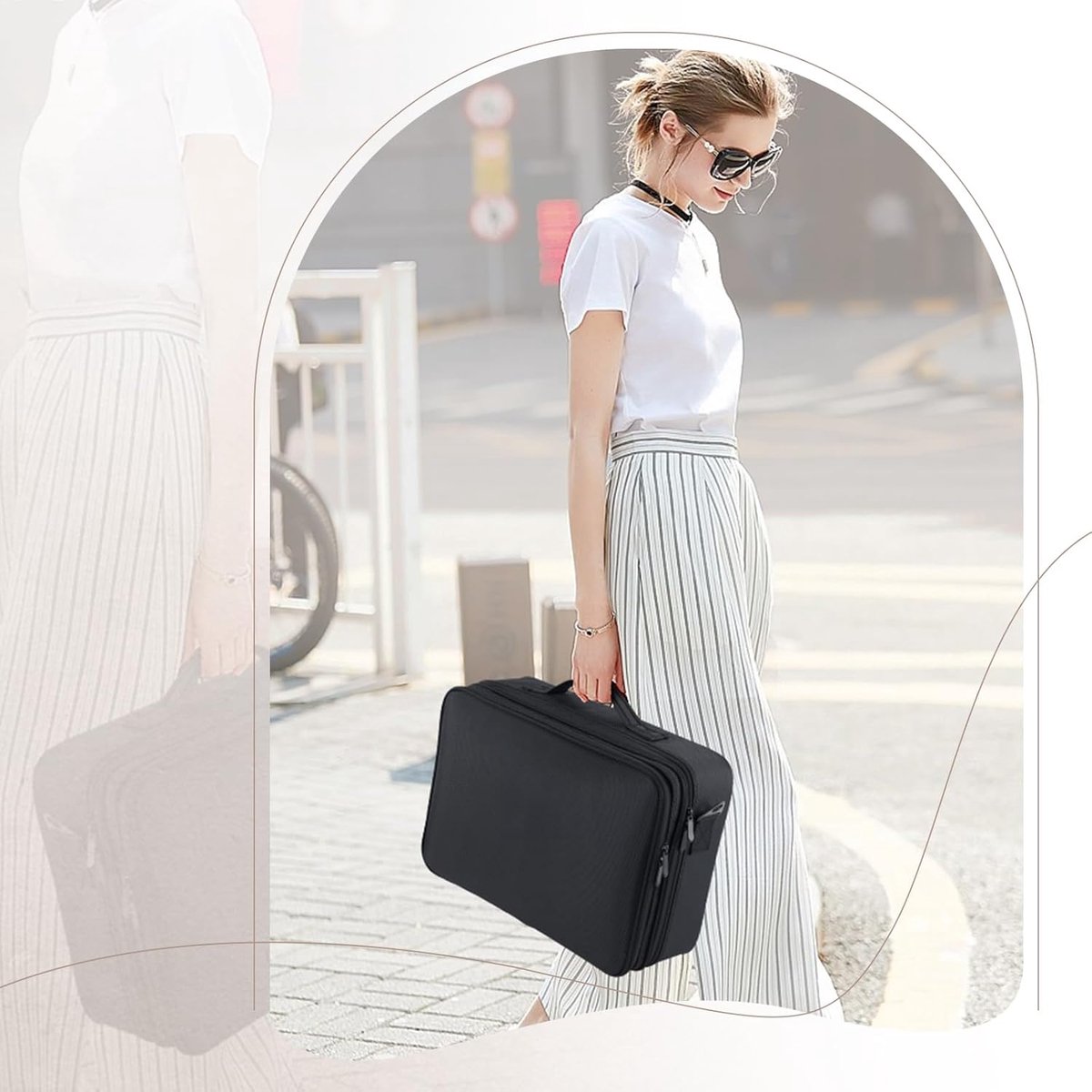 Kapperskoffer - Kapperstas - Visagie - Cosmetica Organizer -Zwart
