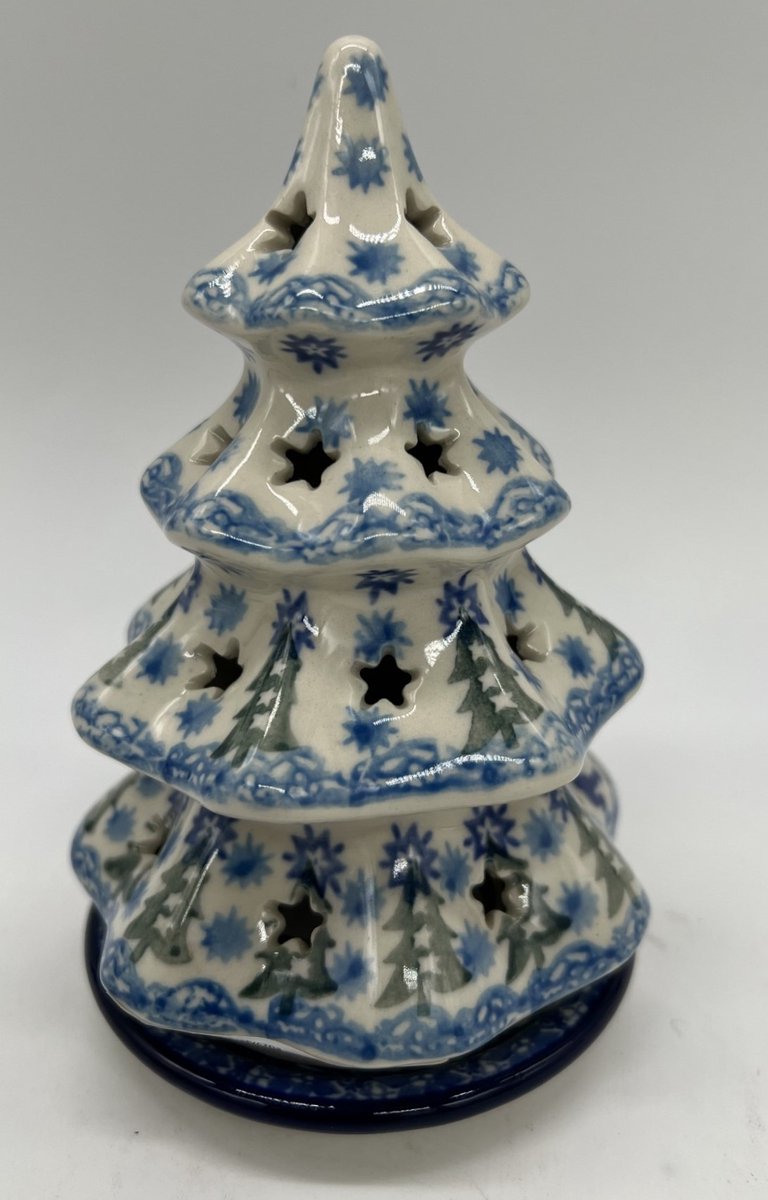 Bunzlau keramiek kerstboom blauw/groen