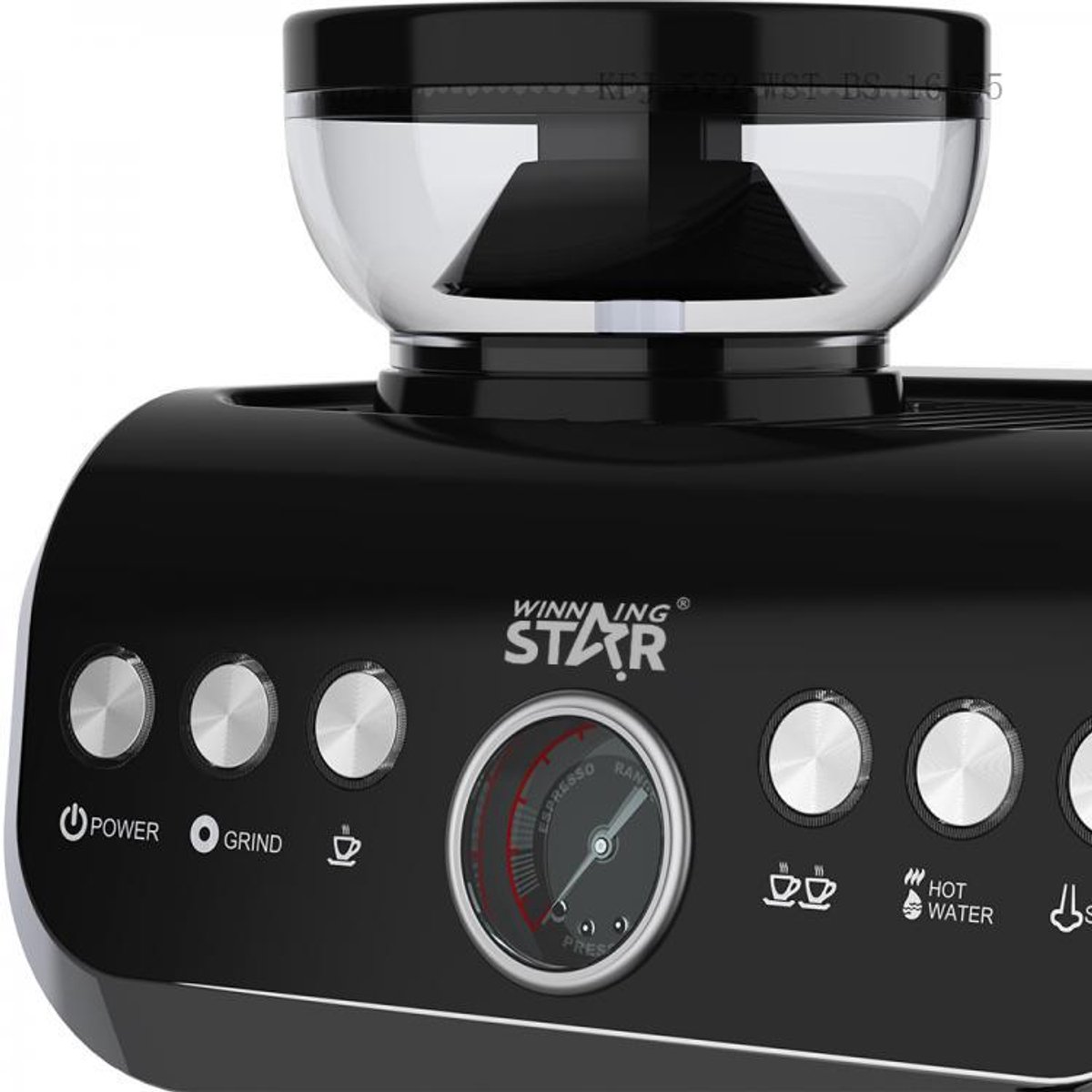 Winning Star ST-9707 Espressomachine 15 Bar met Bonenmaler - afbeelding 2