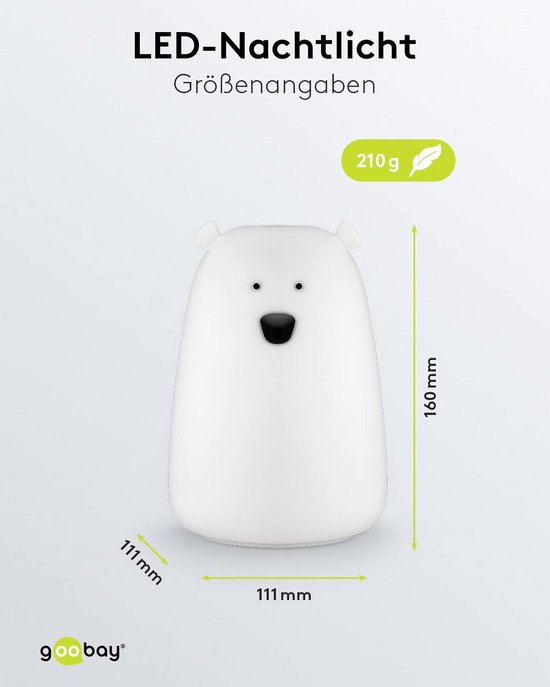 LED nachtlamp voor kinderen met draadloze oplaadfunctie, 3 lichtmodi en 7 kleuren RGB-verlichting — afbeelding 3