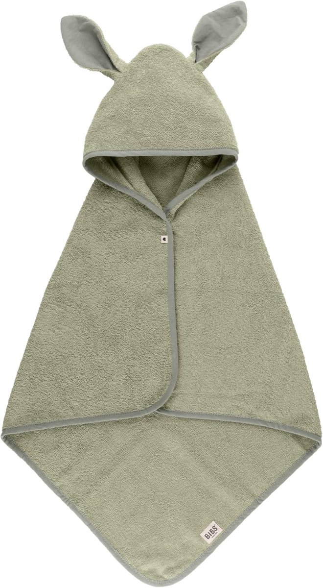 Badcape 0-2 jaar, zacht en superabsorberend 100% organisch katoen met OEKO-TEX® certificering, fris groen