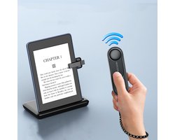 Radiofrequentie-Afstandsbediening voor het omslaan van pagina's, geschikt voor Kindle en e-readers - Afstandsbediening met batterij-indicator - Zwart