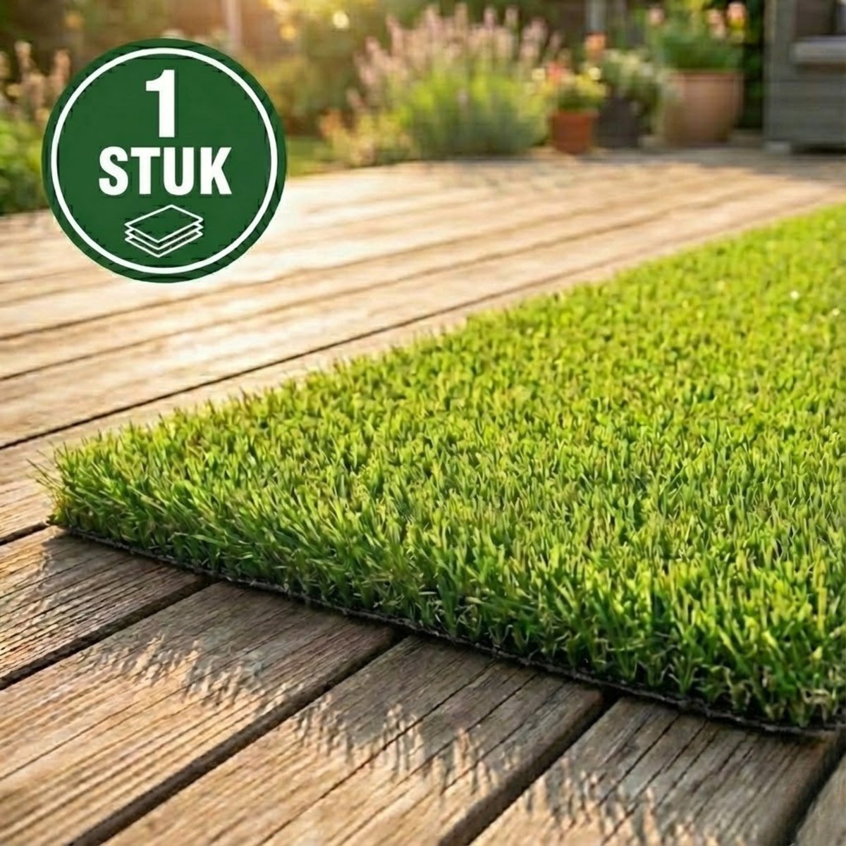 Niba® Kunstgras 2x1m - 1 stuk - 20mm hoog - Grastapijt voor Balkon, Camping & Deurmat