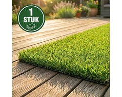 Niba® Kunstgras 2x1m - 1 stuk - 20mm hoog - Grastapijt voor Balkon, Camping & Deurmat