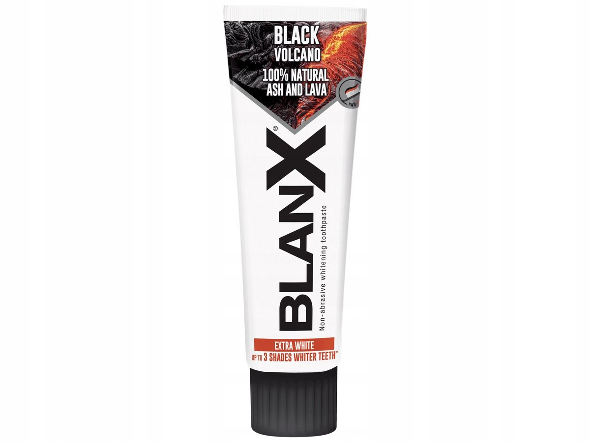 BlanX Black Volcano - Whitening Tandpasta - 75ml - Natuurlijke vulkaanas & actieve kool - Zonder schurende stoffen