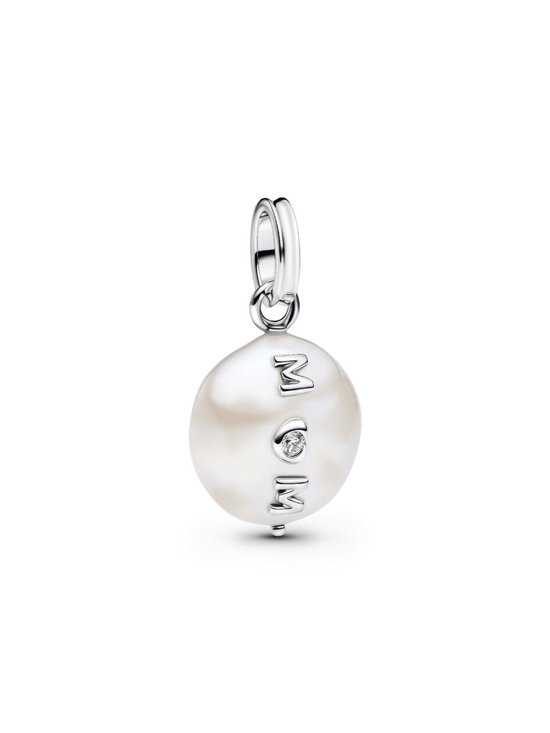 Pandora Moments Mum-charm avec perle baroque cultivée traitée Argent Charm femmes793783C01