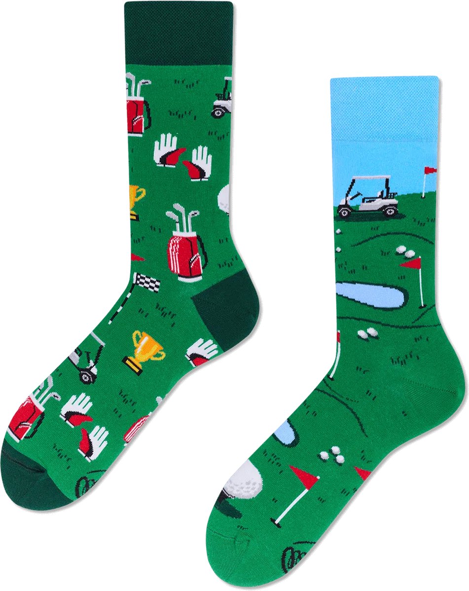 Many Mornings unisex sokken - Golf Course - Unisex - Maat: 35 - 38