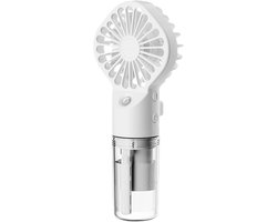 Draagbare mistventilator USB oplaadbaar - 4 snelheden mini ventilator voor reizen en kantoor